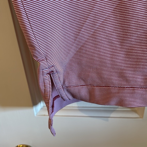 Peter Millar Summer Comfort Red and White Stripe Polo Golf - Picture 7 of 8